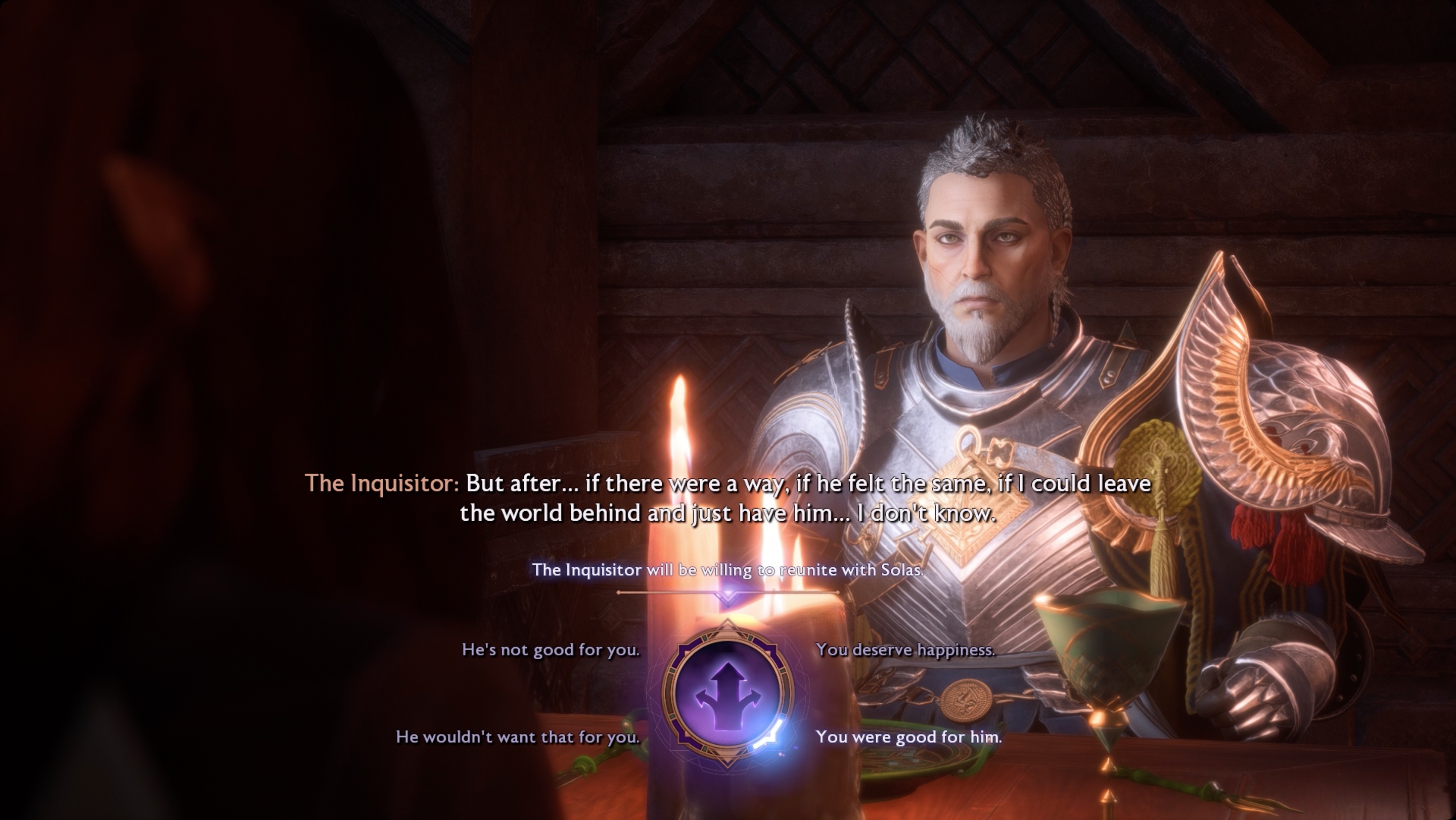 Dragon Age: The Veilguard Rook speaking with the Inquisitor