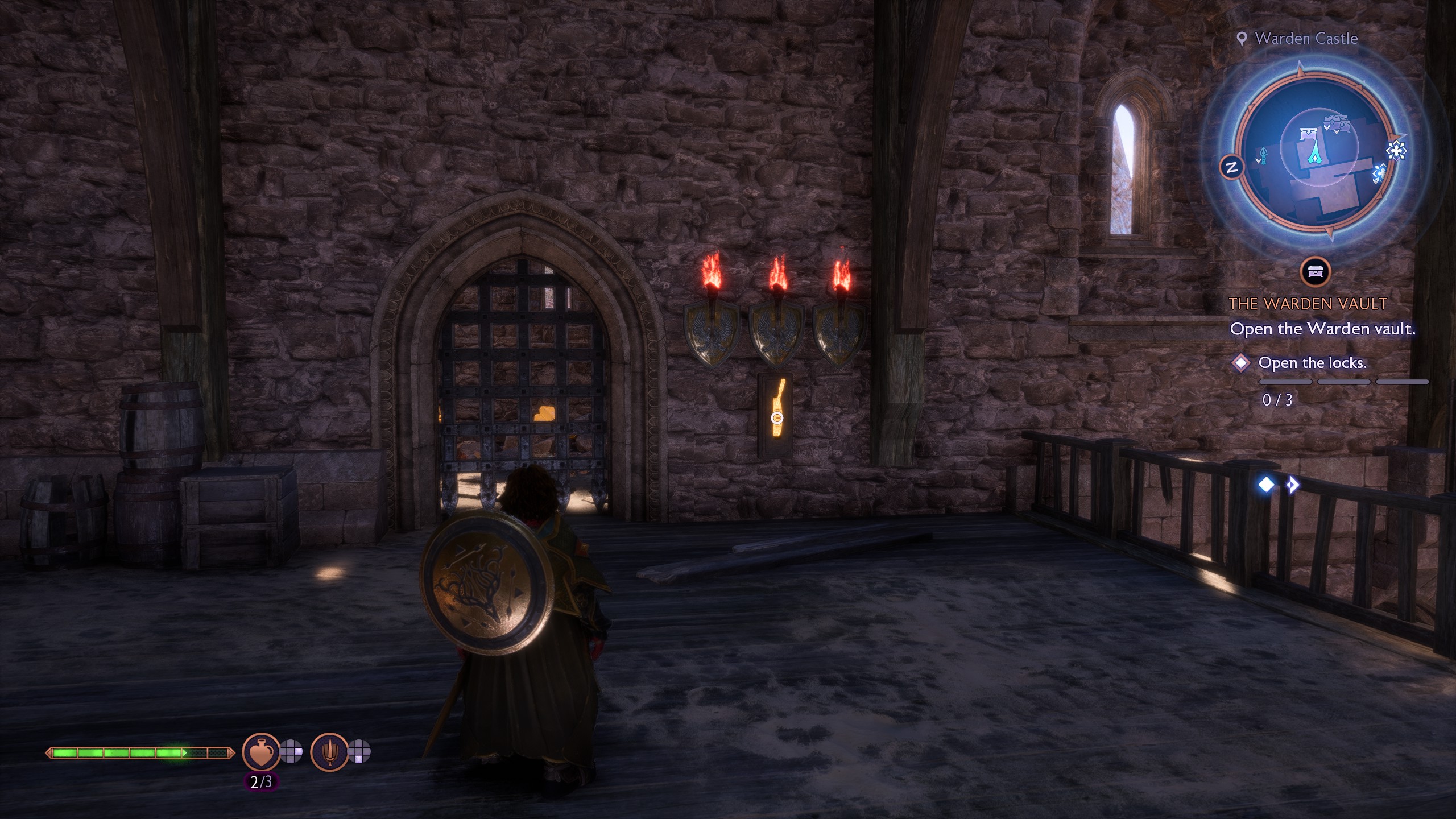 Dragon Age: The Veilguard Warden Vault - Lever and torches