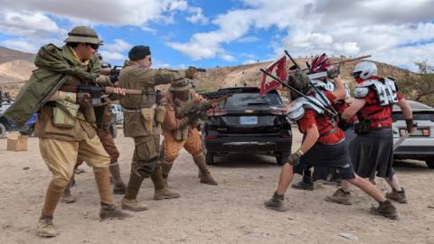 Fallout fan fest in real-life version of New Vegas’ Goodsprings features NCR vs Legion battle re-enactments, and a Todd Howard cosplay with “an actual piece of trash”