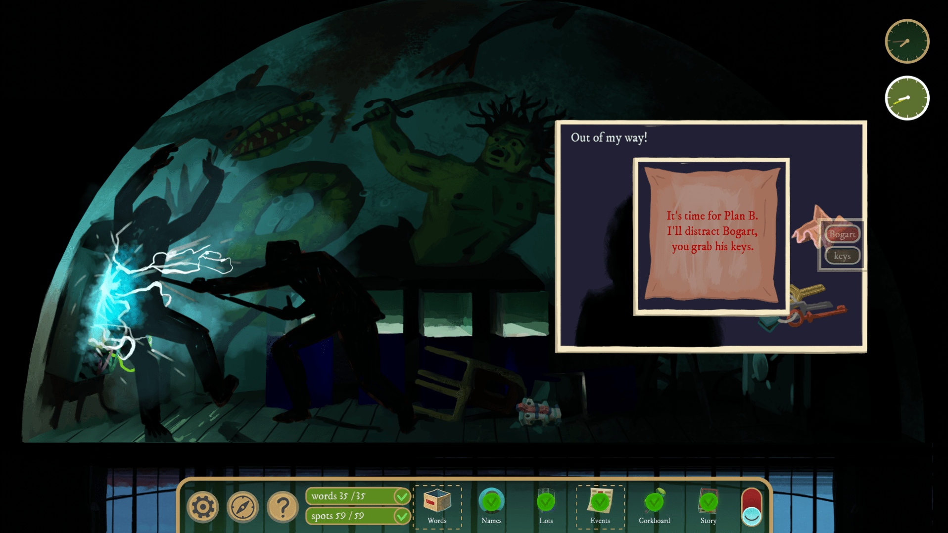 A player reads a letter in Rise of the Golden Idol