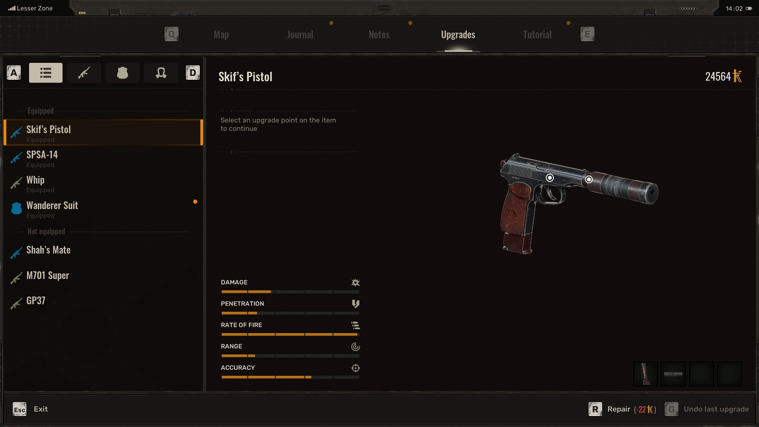 Stalker 2 repair weapons - Pistol