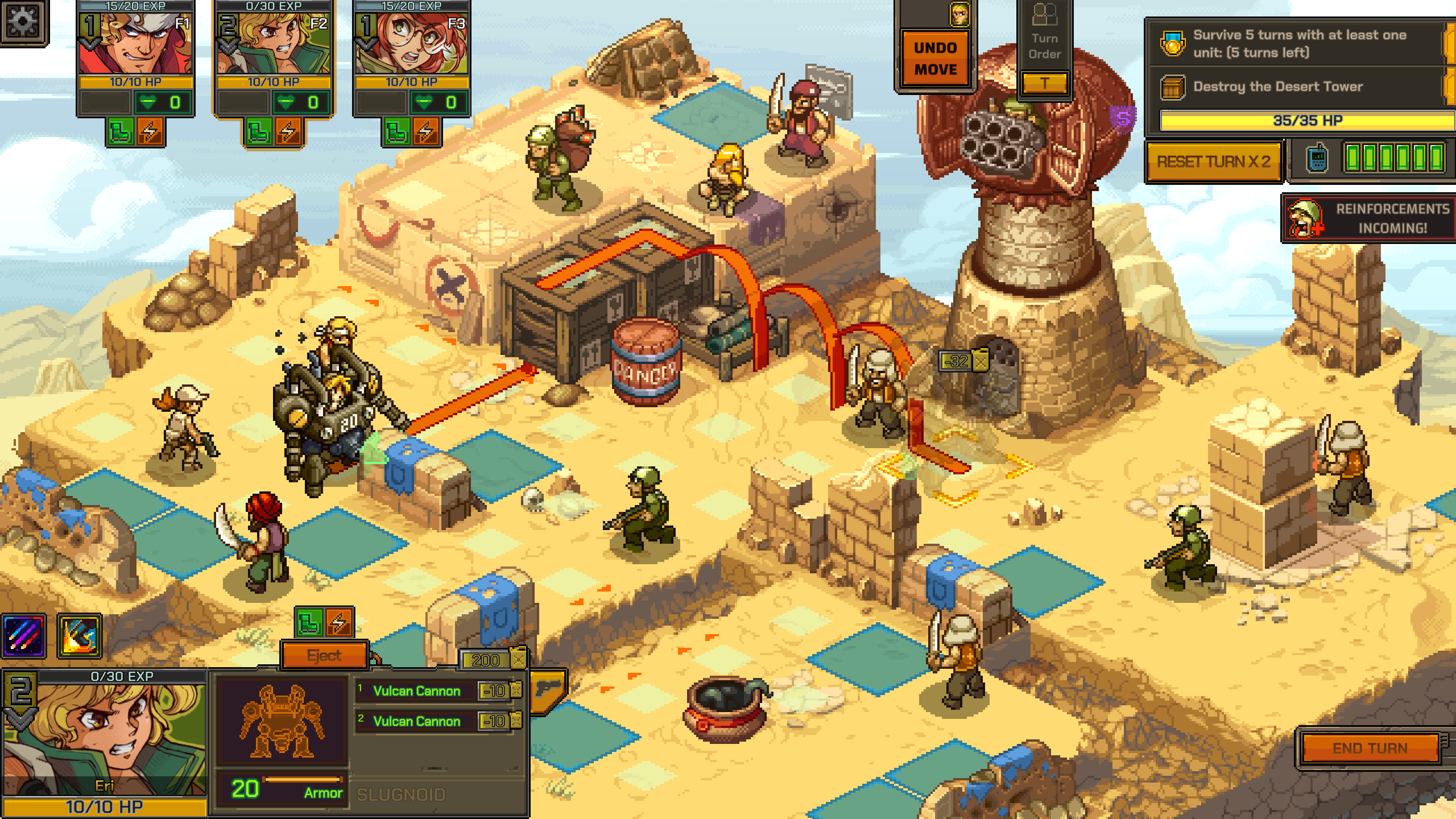 Metal Slug Tactics, isometric turn-based strategy