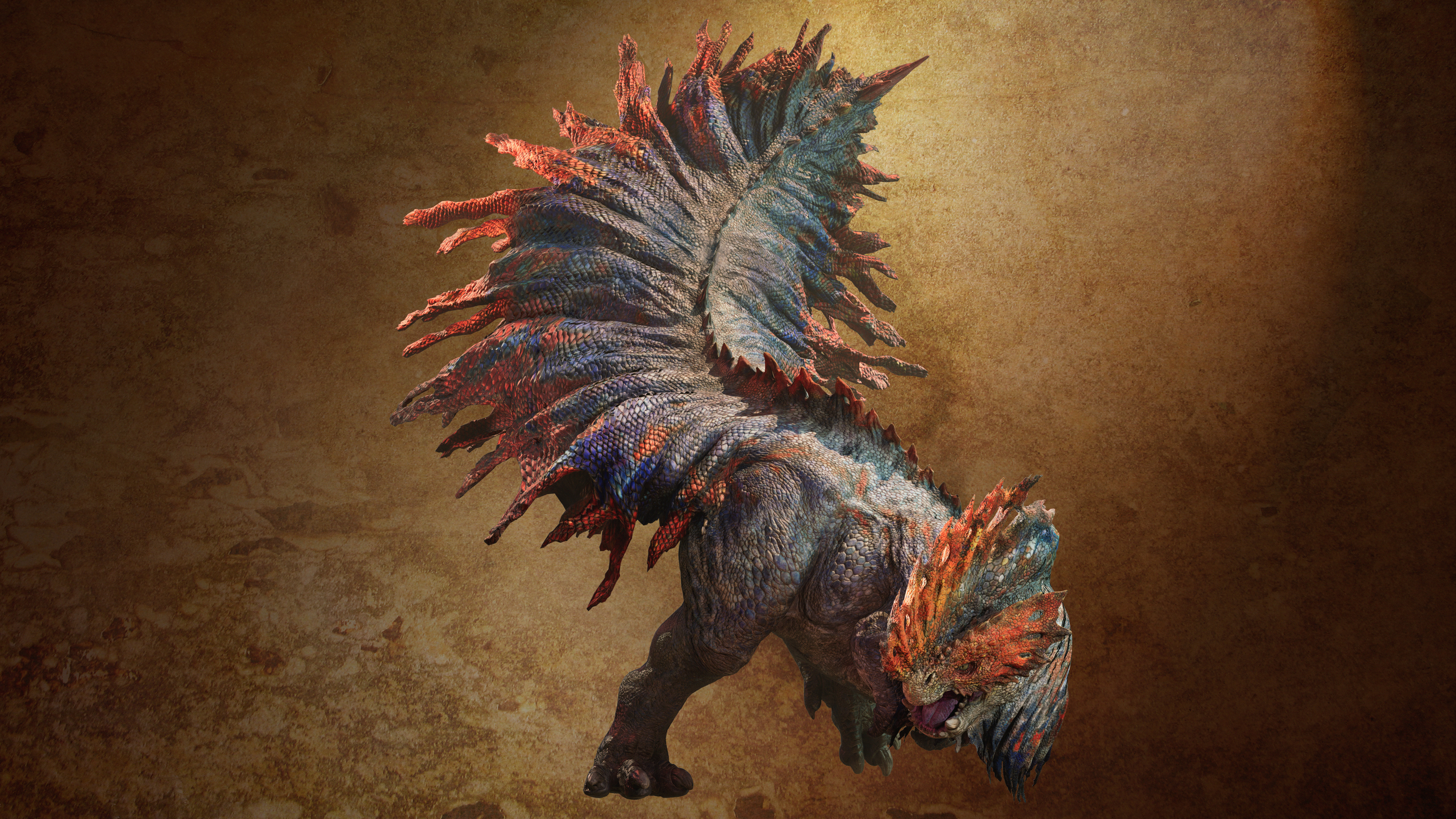 Quematrice, a cockatrice-like brute wyvern monster from Monster Hunter Wilds.