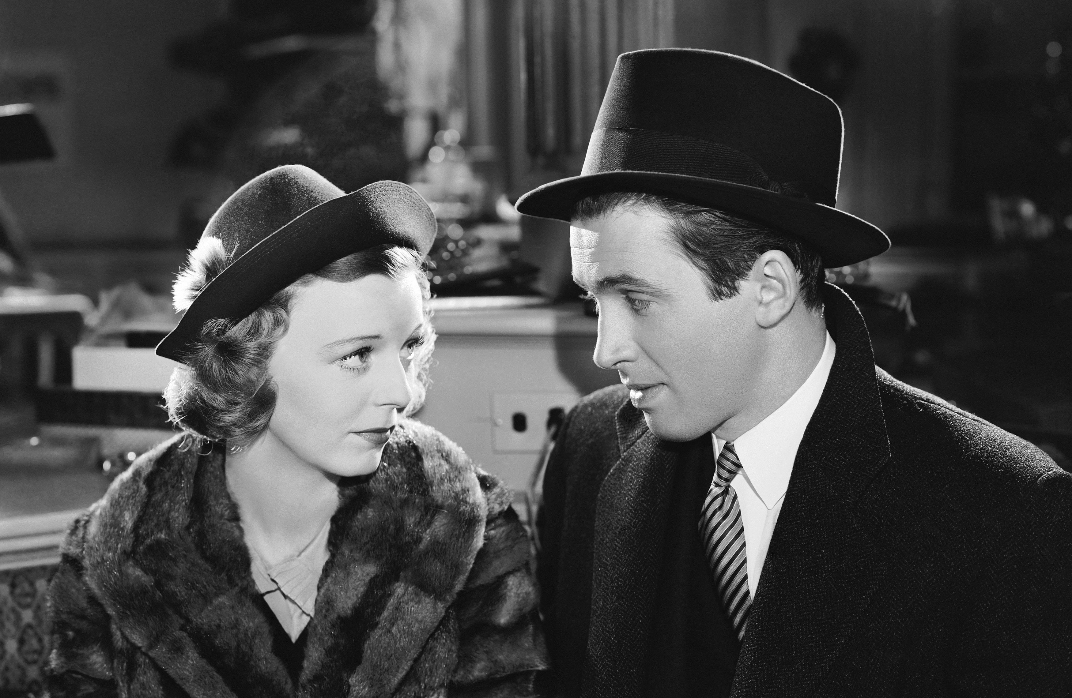 (L-R) Margaret Sullavan and James Stewart in The Shop Around The Corner.