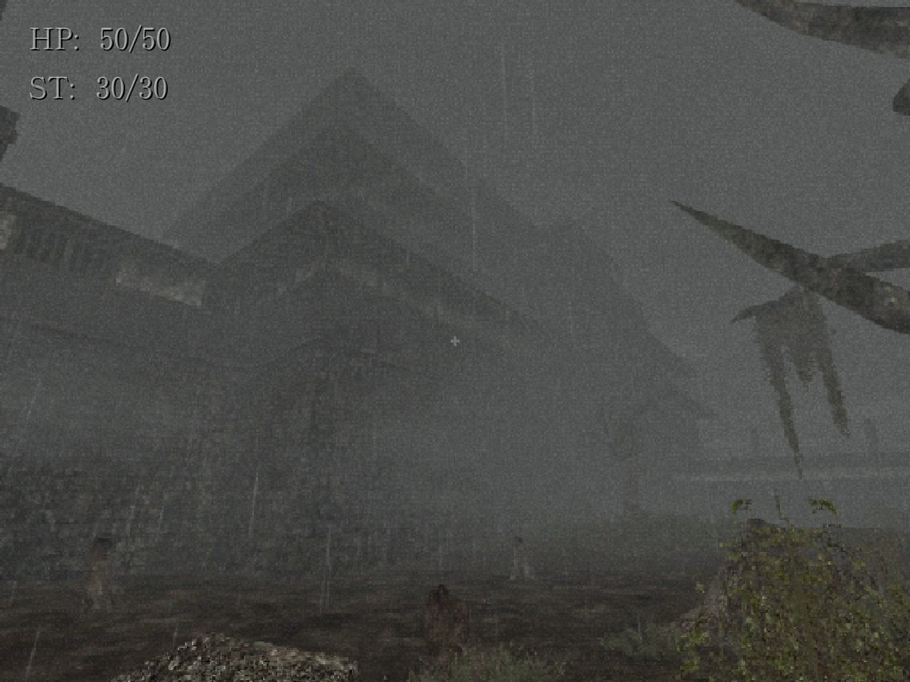 View of Japanese castle rising out of mist in Labyrinth of the Demon King