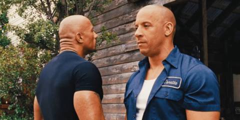 The Rock and Vin Diesel stand off in Fast movies