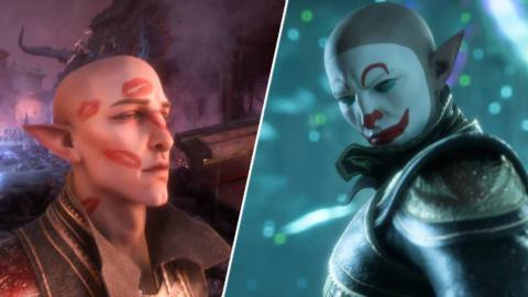 Yep, Dragon Age: The Veilguard modders are definitely cooking now: they’ve covered Solas’ bald bonce in big wet sloppy kisses and clown makeup