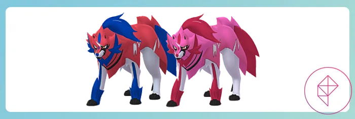 Two forms of shiny Zamazenta in Pokémon Go