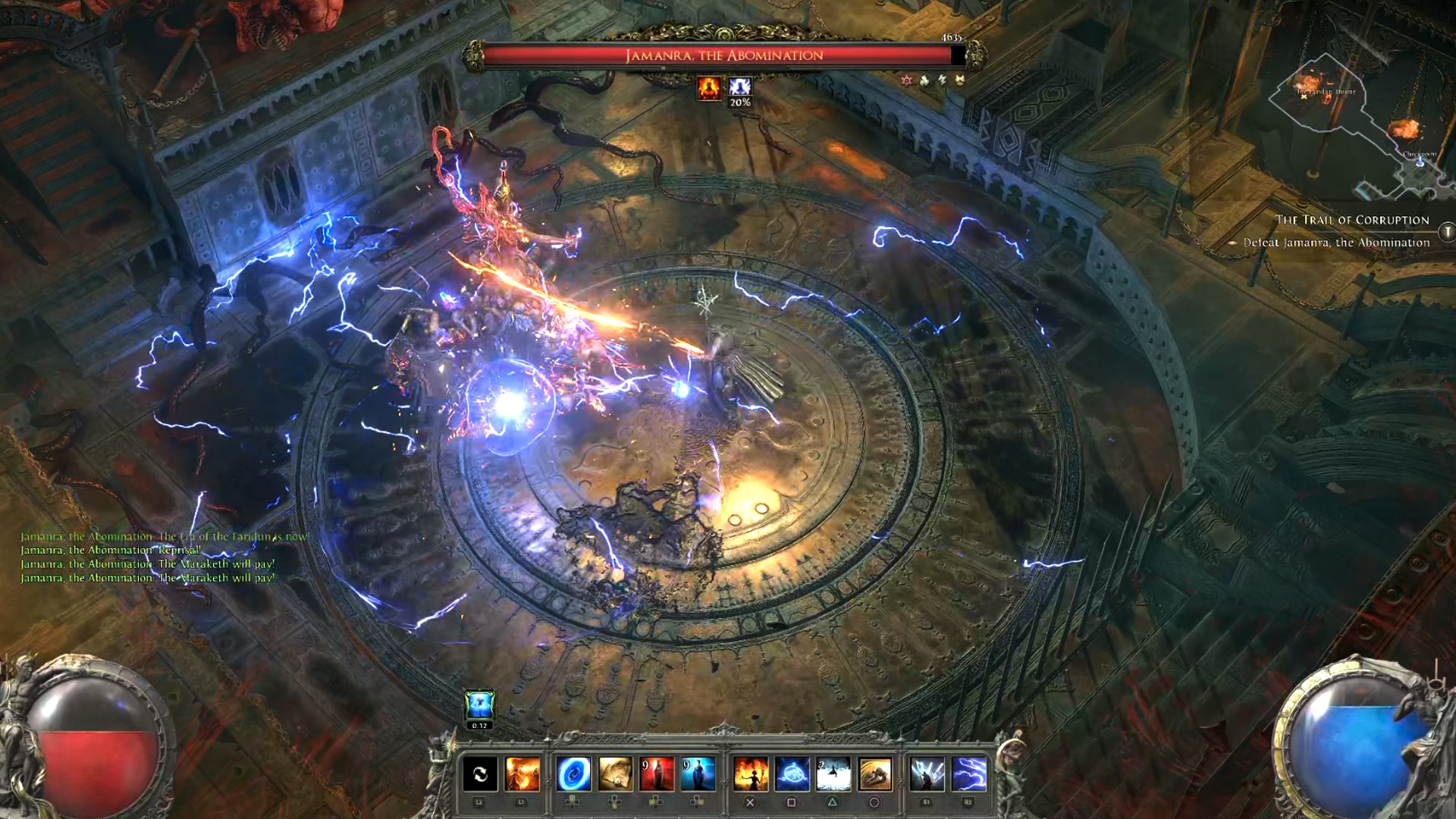 Jamanra uses a spear attack in Path of Exile 2 Jamanra uses a spear attack in Path of Exile 2