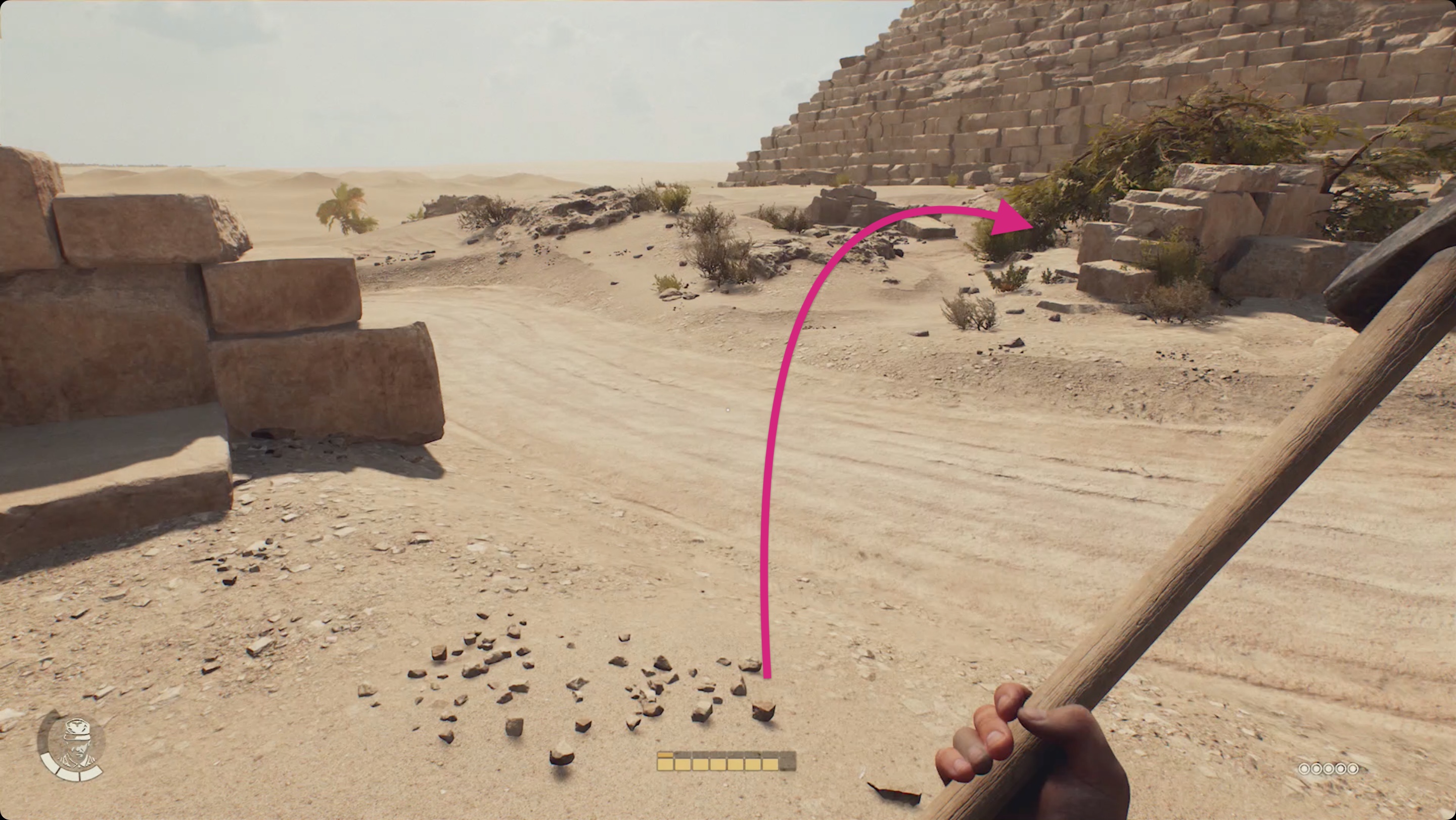 Indiana Jones and the Great Circle taking a sledgehammer to the Idol of Ra tunnel entrance