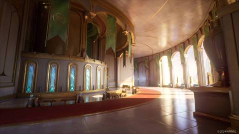 A image of the halls of Ysggard, a map in Marvel Rivals