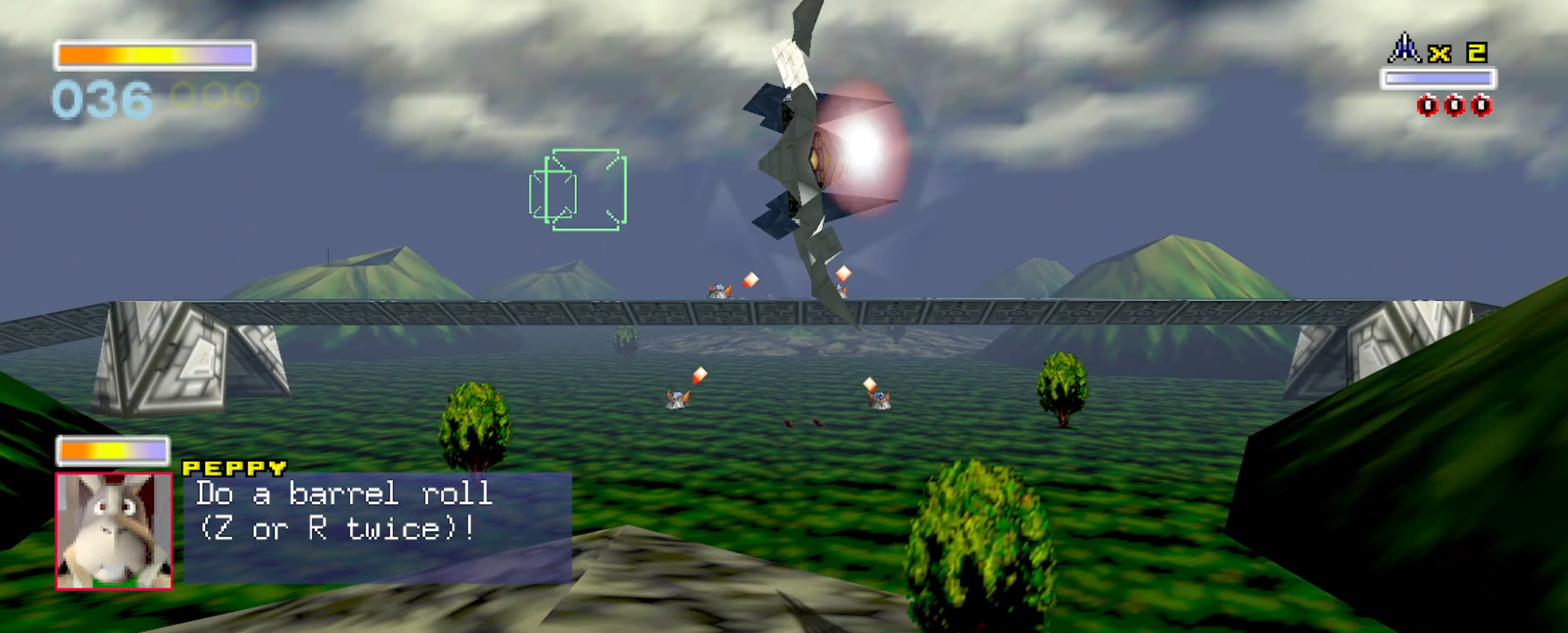 A screenshot of Star Fox 64 being emulated on Starship at Ultrawide resolutions A screenshot of Star Fox 64 being emulated on Starship at Ultrawide resolutions