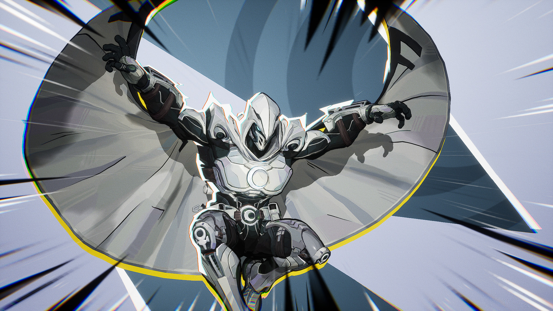 Moon Knight poses in the character screen of Marvel Rivals