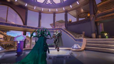 Hela takes aim at Magneto in a Marvel Rivals practice match