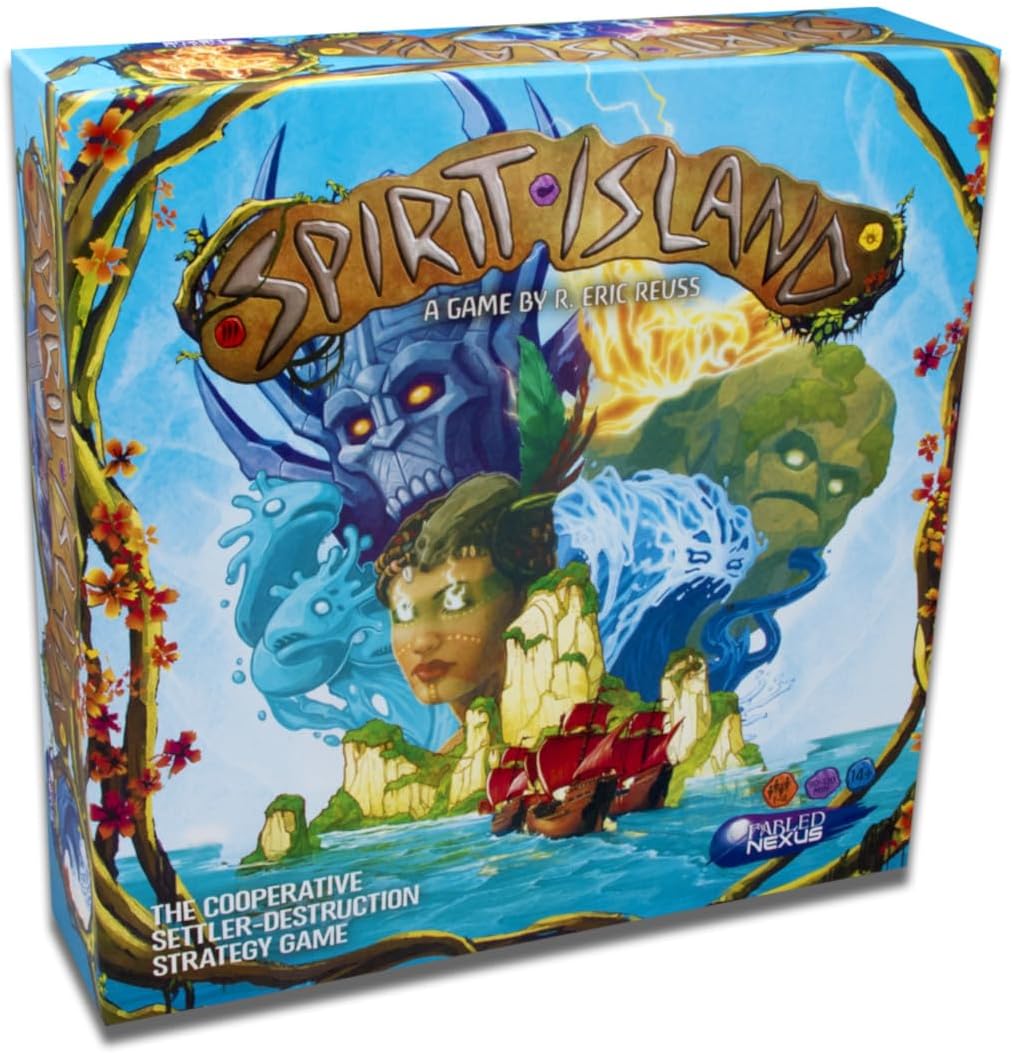 The box for the board game Spirit Island.