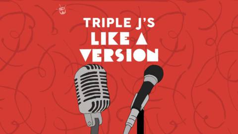 Art of microphones with the text “Triple J’s Like A Version” above them.