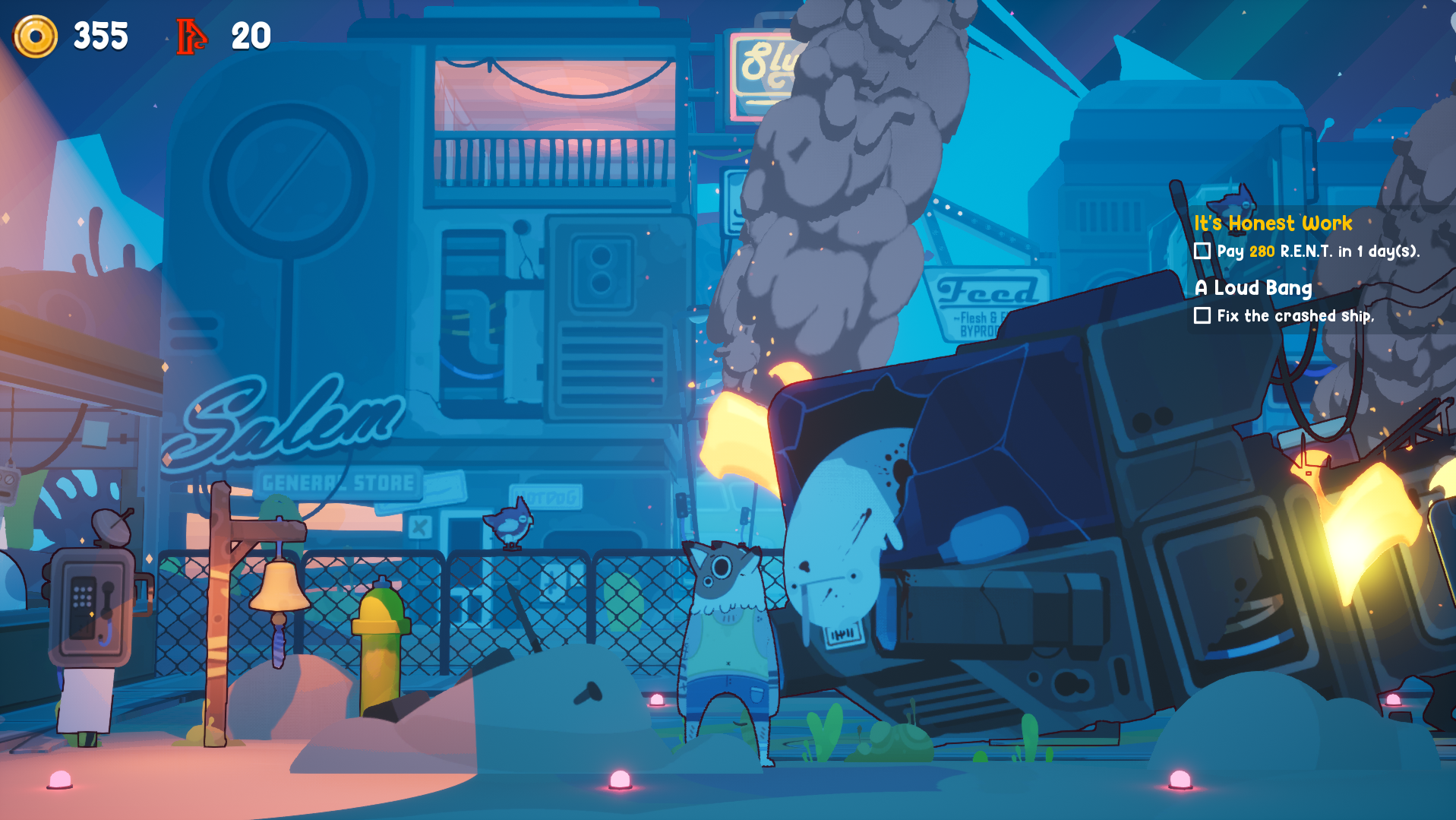 A screenshot from videogame Uncle Chop's Rocket Shop