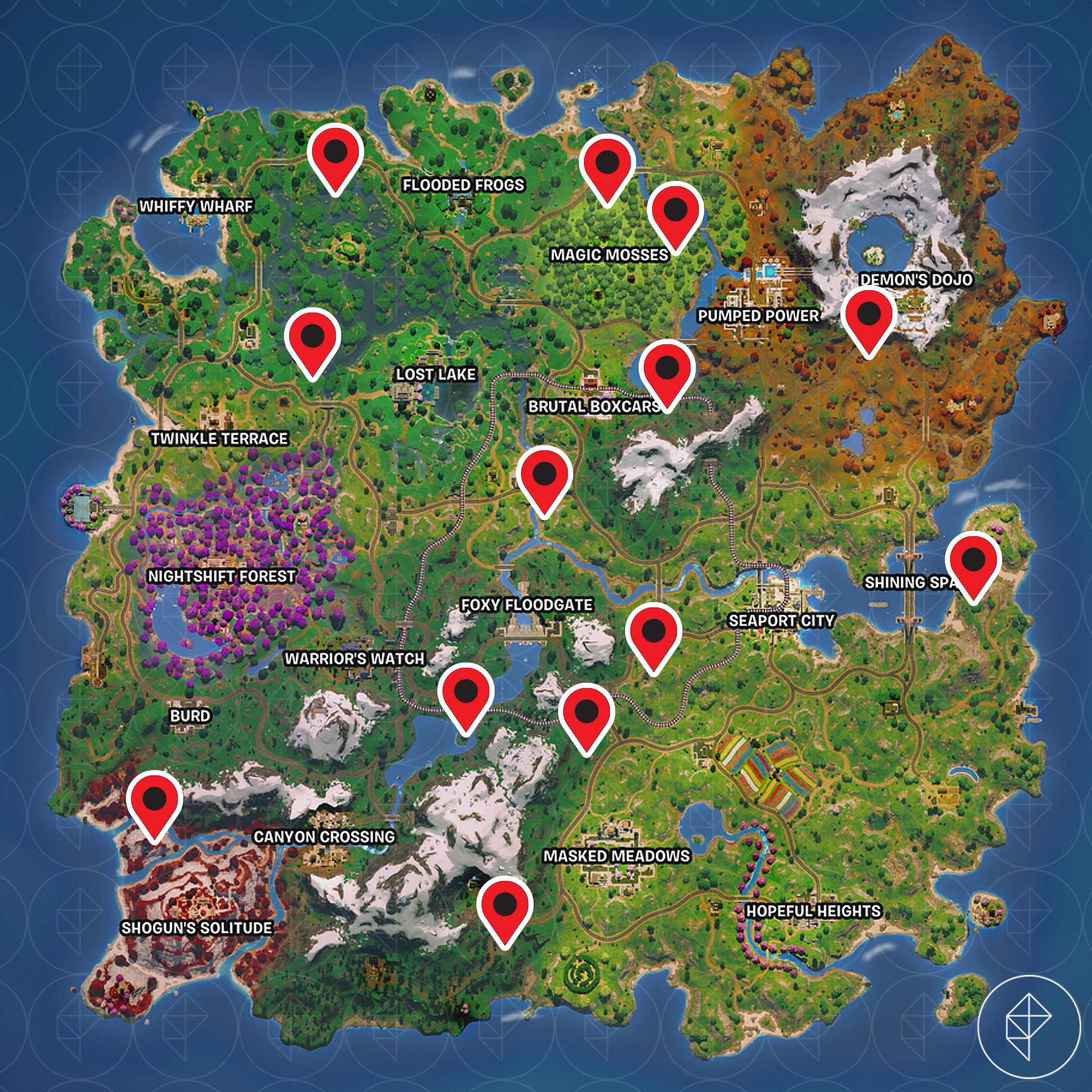 Fortnite C6S1 Demon Hunters Sprite Shrine locations