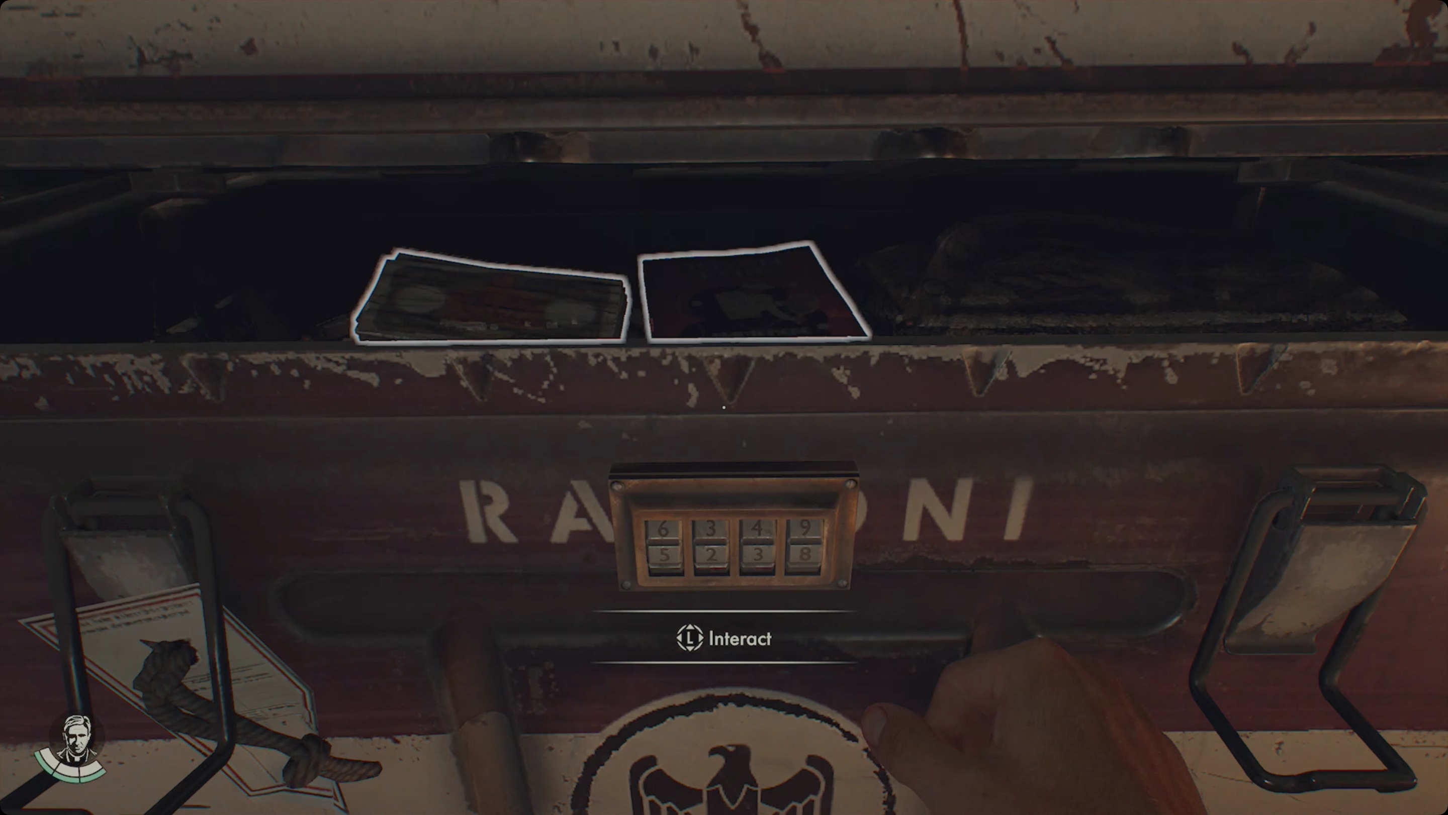 Indiana Jones and the Great Circle opening the Belvedere Courtyard chest