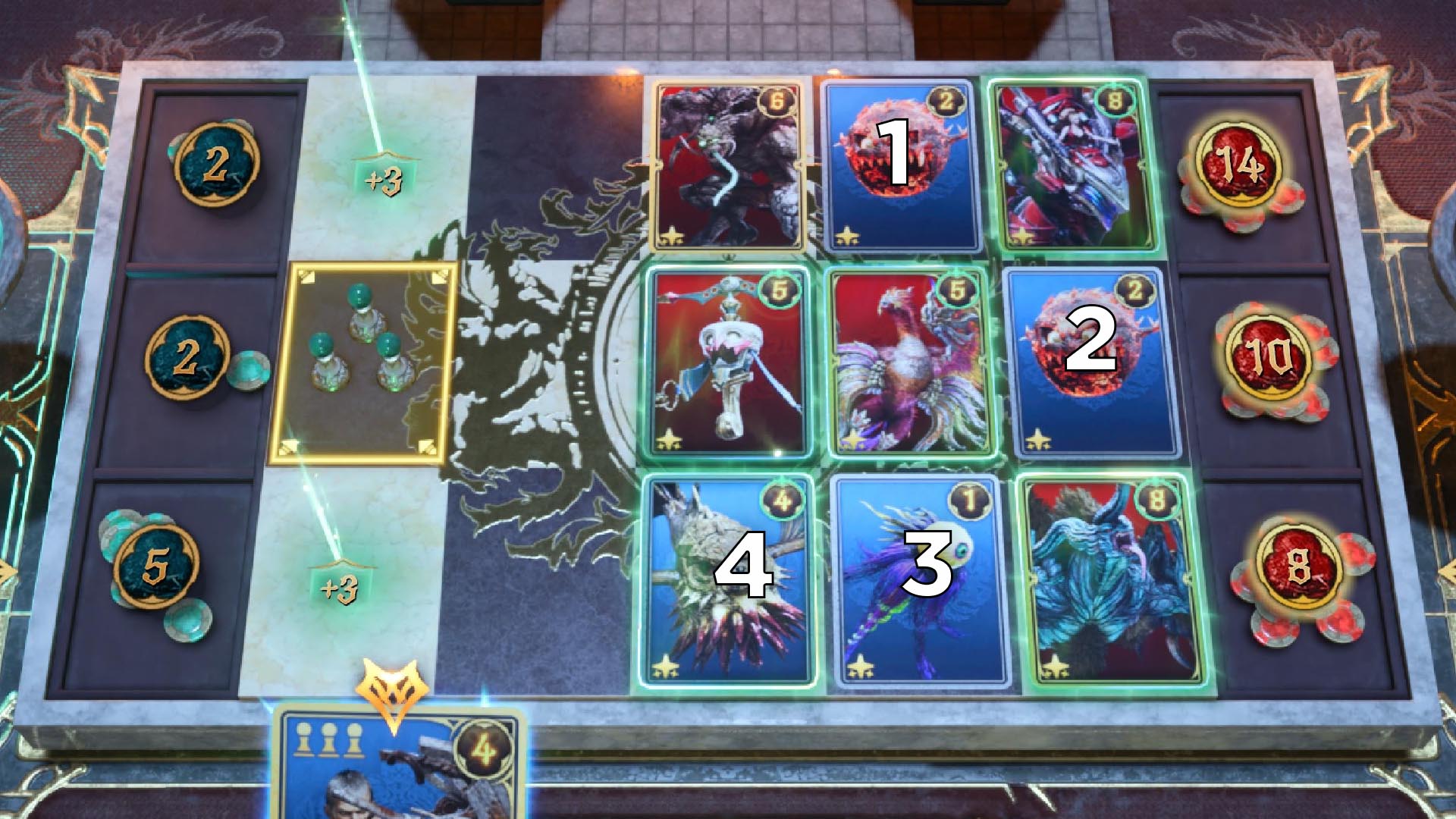 A graphic shows the solution to the seventh Card Carnival challenge in FF7 Rebirth A graphic shows the solution to the seventh Card Carnival challenge in FF7 Rebirth