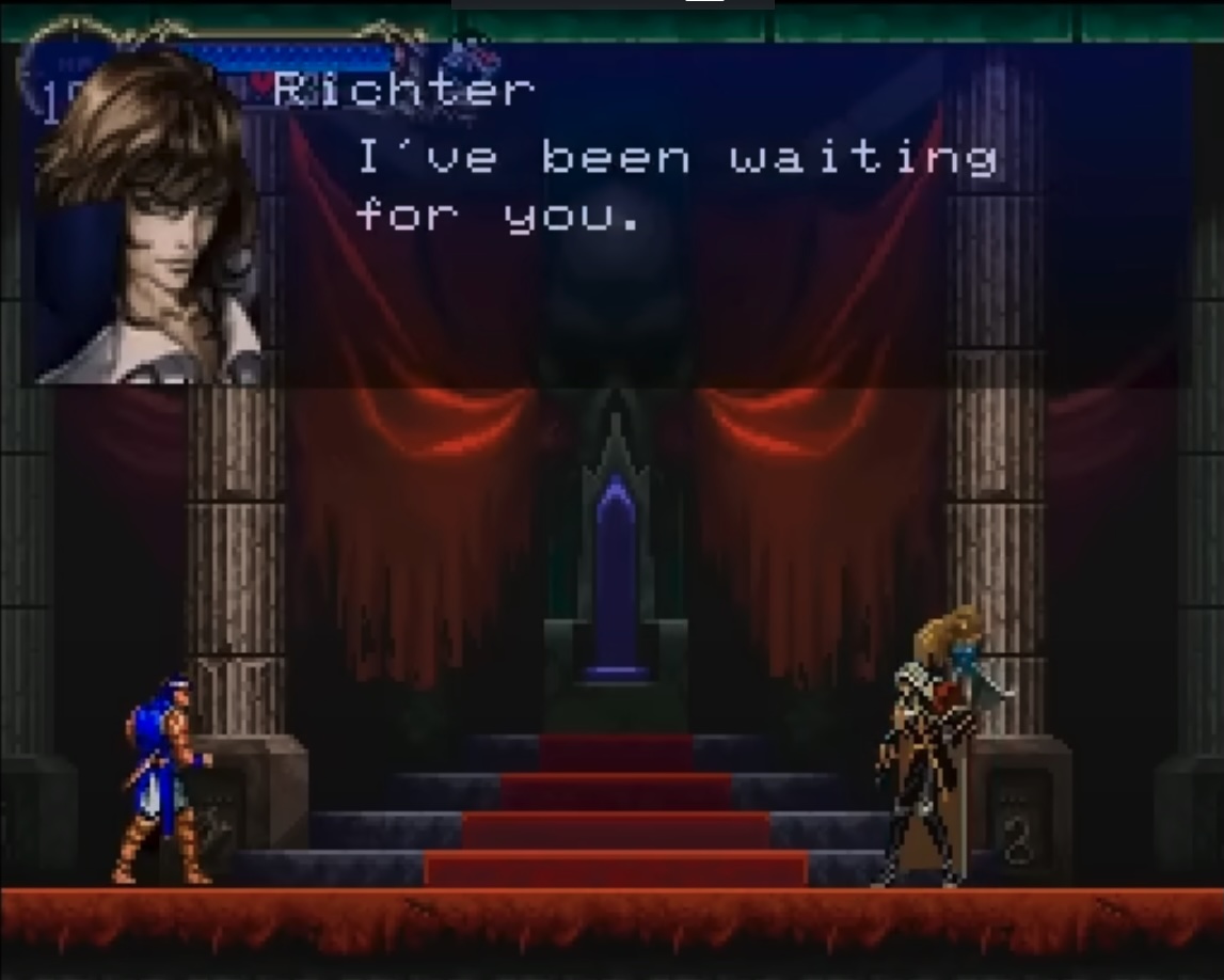 Richter saying “I’ve been waiting for you.” in Castlevania: Symphony of the Night
