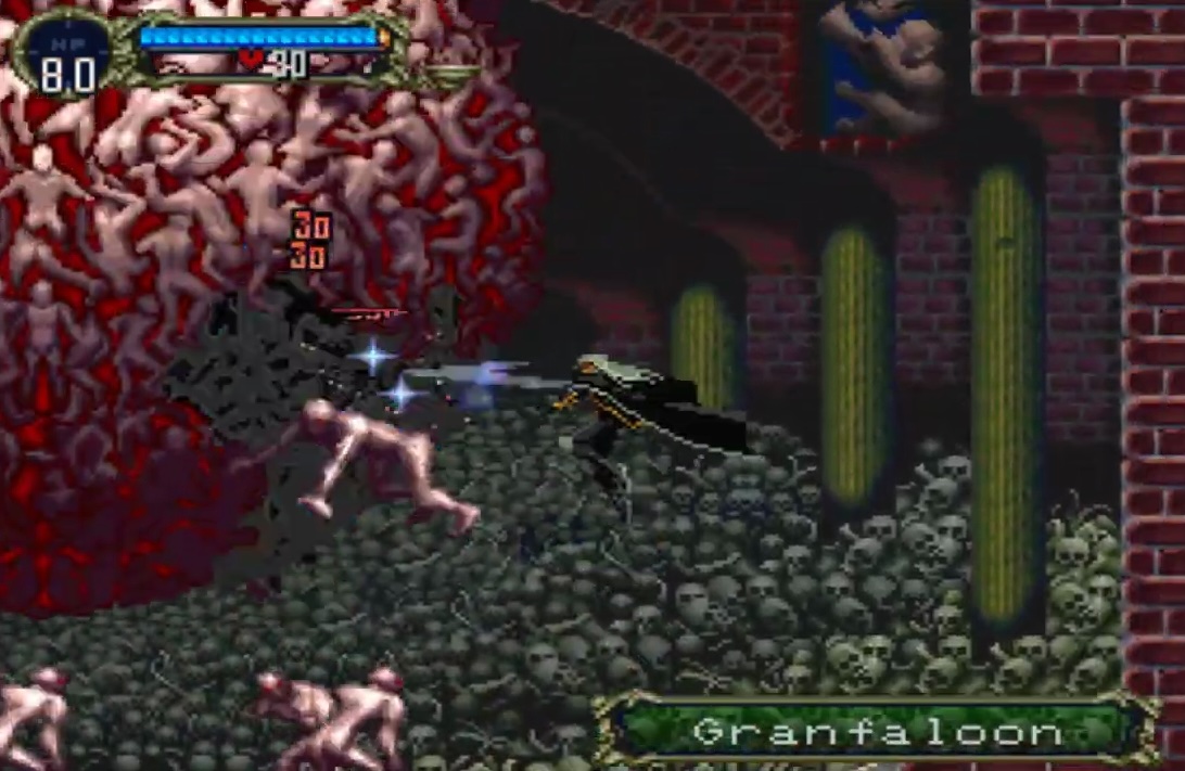 Richter fighting the Granfaloon in Castlevania: Symphony of the Night