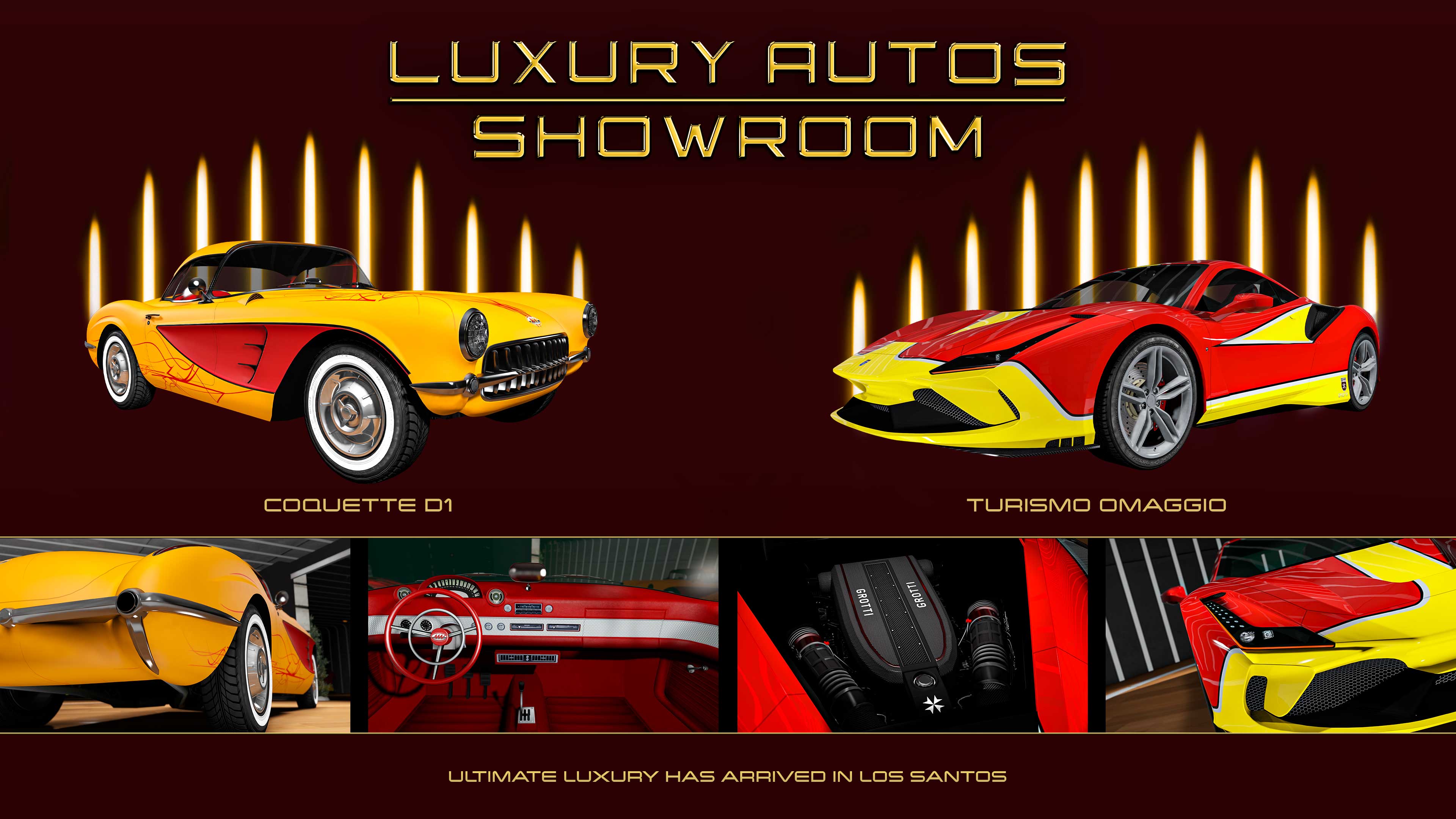 GTA Online promo art for vehicles at Luxury Autos Showroom this week GTA Online promo art for vehicles at Luxury Autos Showroom this week