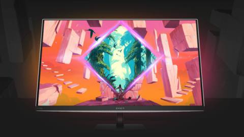 A stock image of the HP Omen Transcend gaming monitor