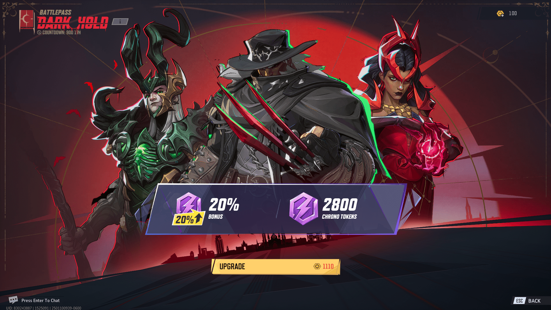 A player is prompted to upgrade their battle pass in Marvel Rivals season 1