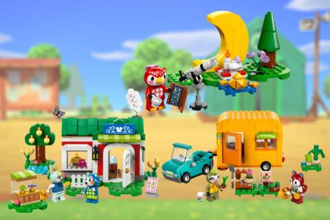 A stock photo of three new Animal Crossing sets from Lego