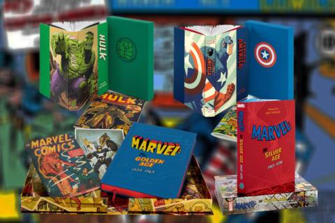 Stock images of Marvel hardcovers available from The Folio Society