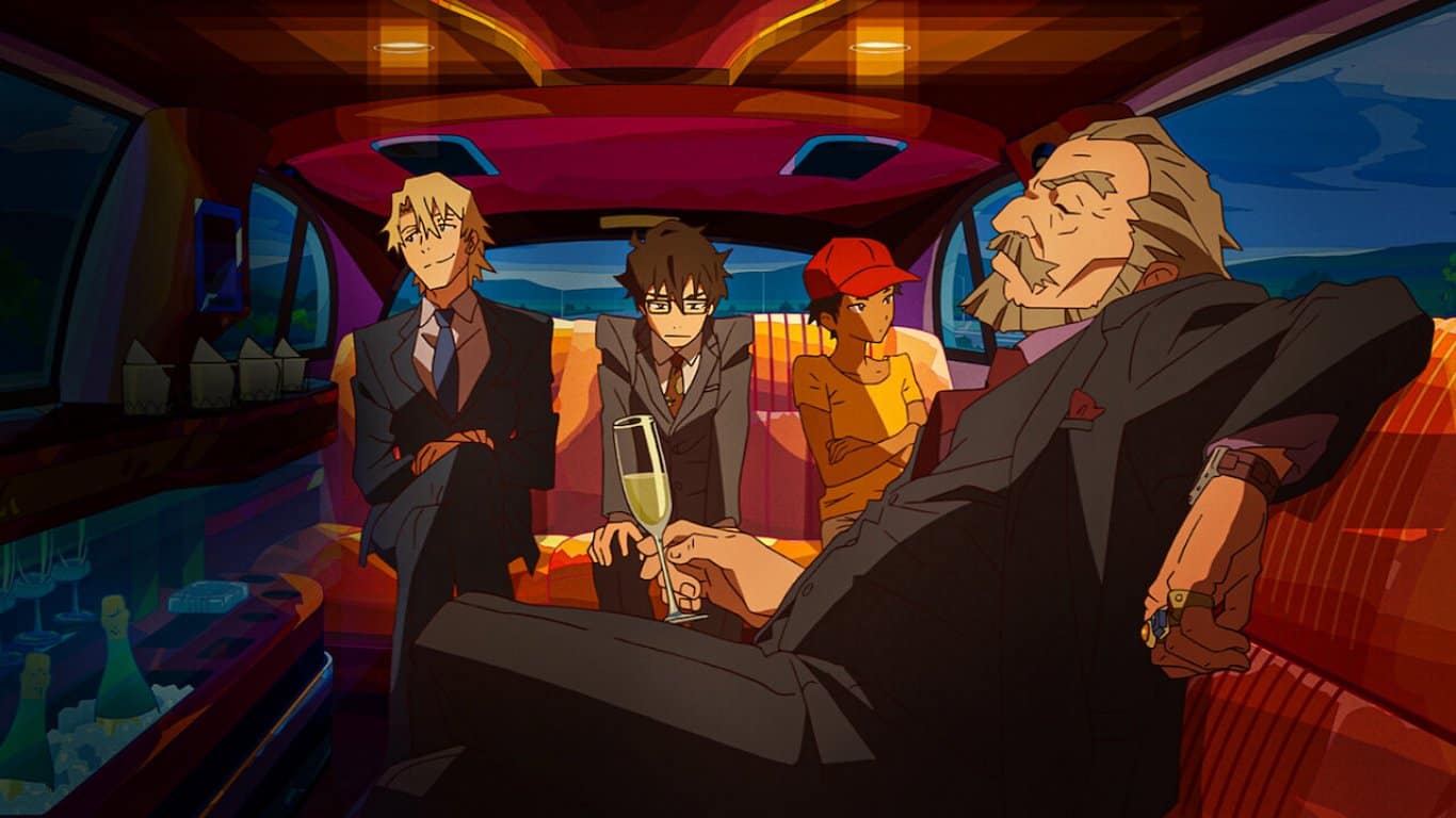 the crew from Great Pretender anime the crew from Great Pretender anime