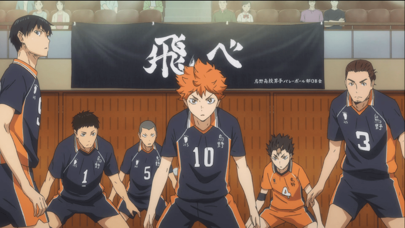 T Karasuno boys’ volleyball team getting ready to score in Haikyu T Karasuno boys’ volleyball team getting ready to score in Haikyu