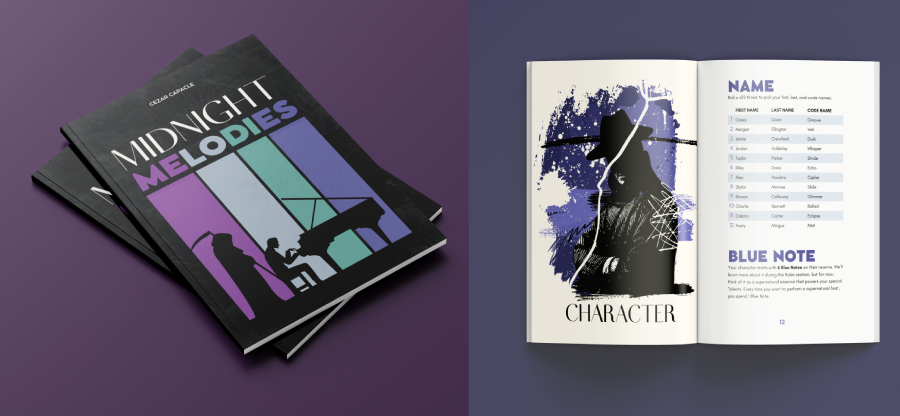 3D images of Midnight Melodies, using purple, blue, and turquoise to represent the colors 3D images of Midnight Melodies, using purple, blue, and turquoise to represent the colors