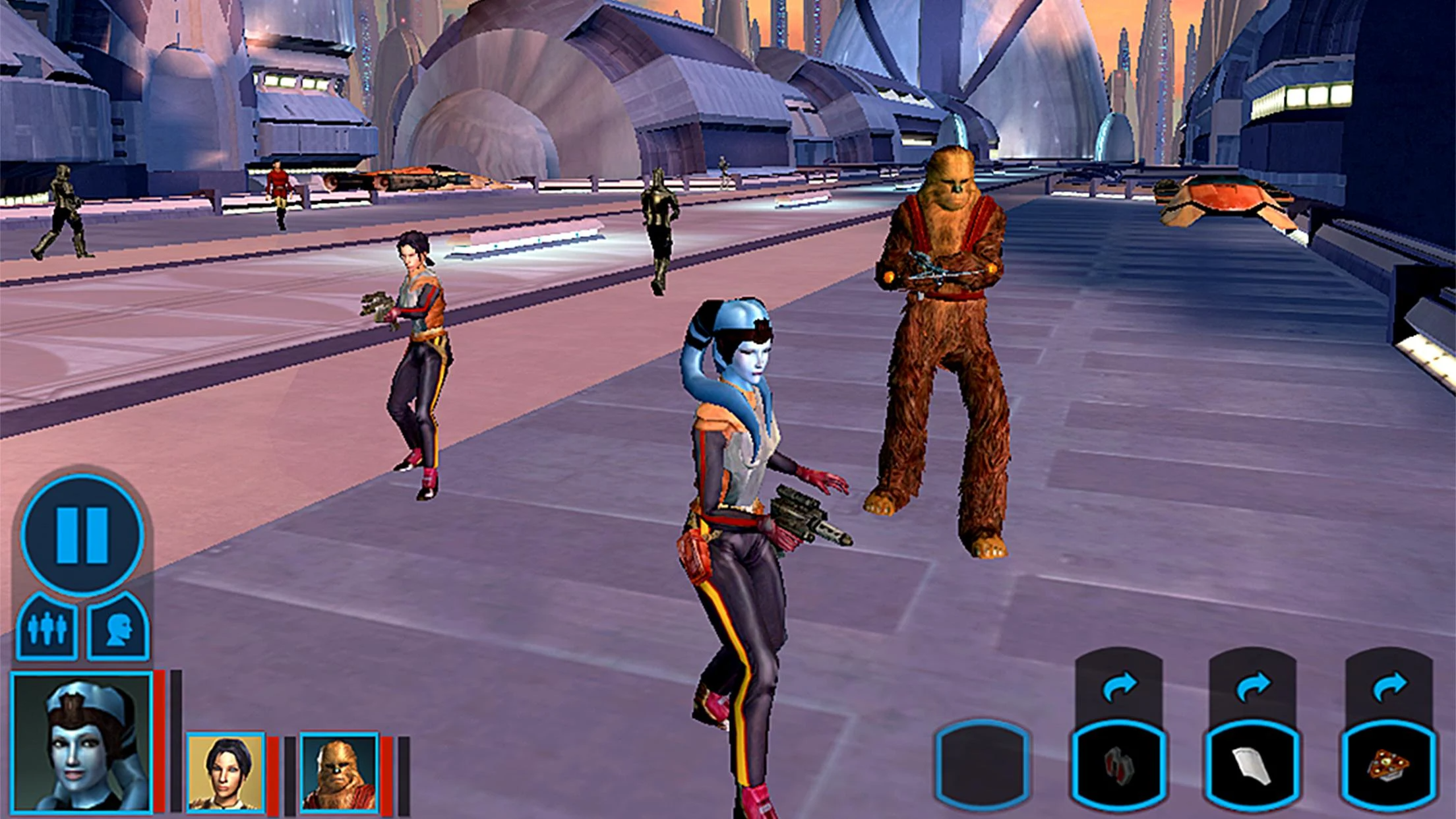 A screenshot of the mobile port for Star Wars: Knights of the Old Republic