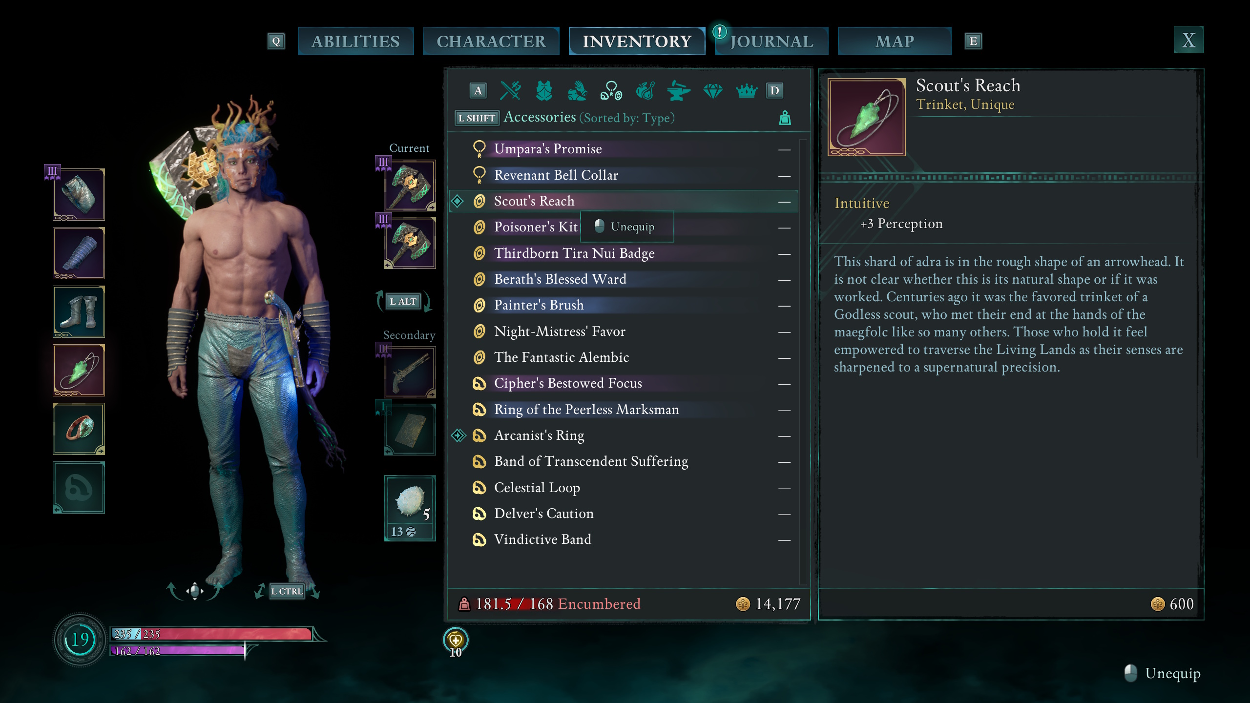 A menu image showing Scout’s Reach, the Ancient Arrowhead treasure, in Avowed