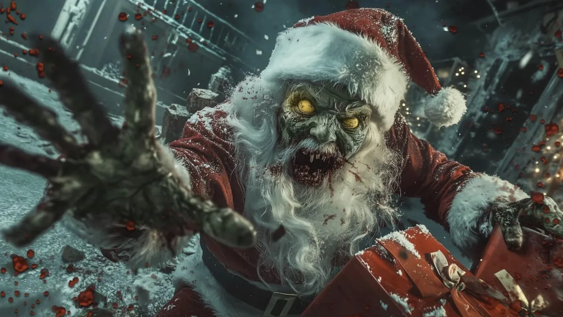 A zombified Santa lunges toward the camera. This seasonal loading art comes from Call of Duty: Black Ops 6’s zombie event. A zombified Santa lunges toward the camera. This seasonal loading art comes from Call of Duty: Black Ops 6’s zombie event.