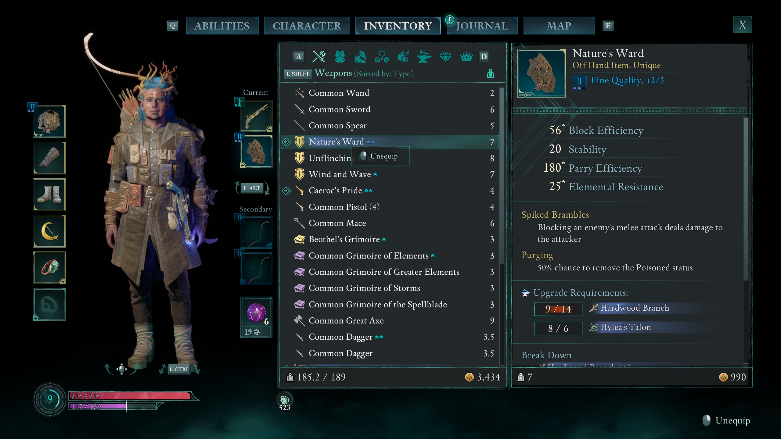A menu shows the Earthly Aegis treasure map reward for Avowed A menu shows the Earthly Aegis treasure map reward for Avowed