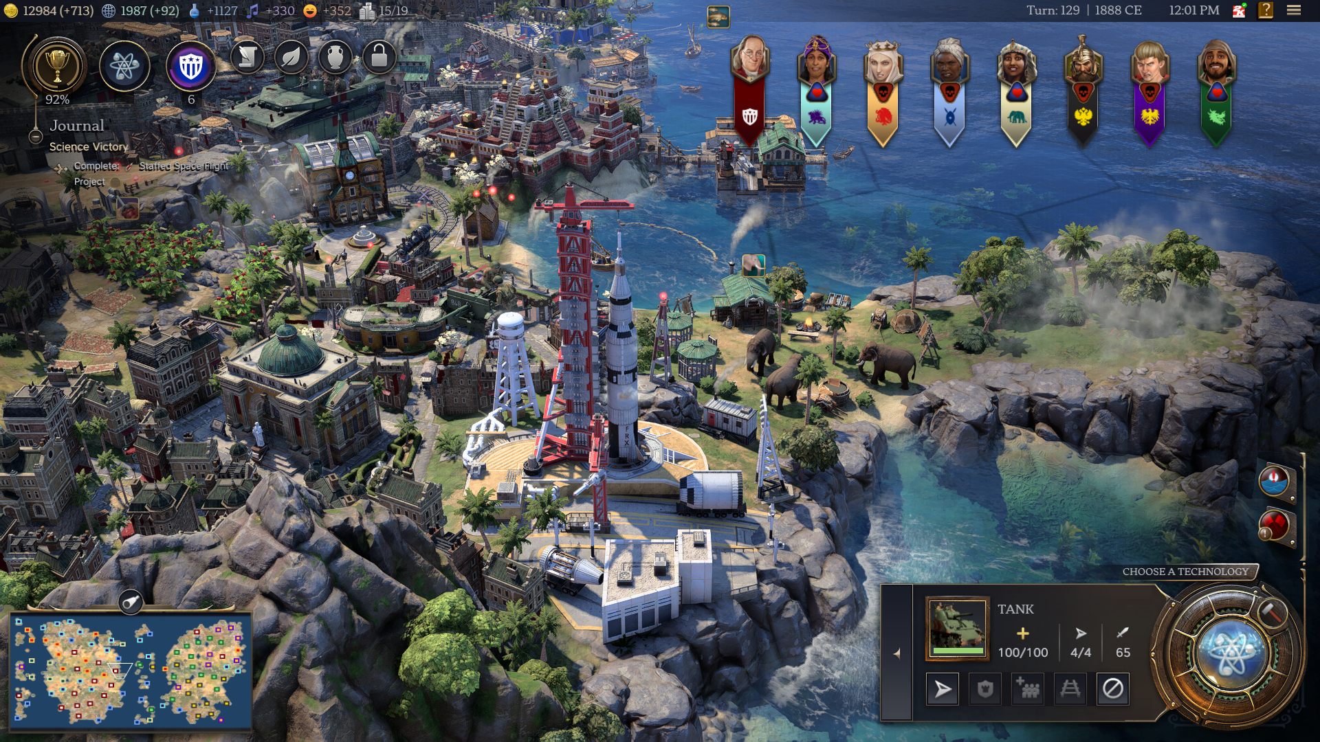 A landing pad stands on a coast in Civ 7