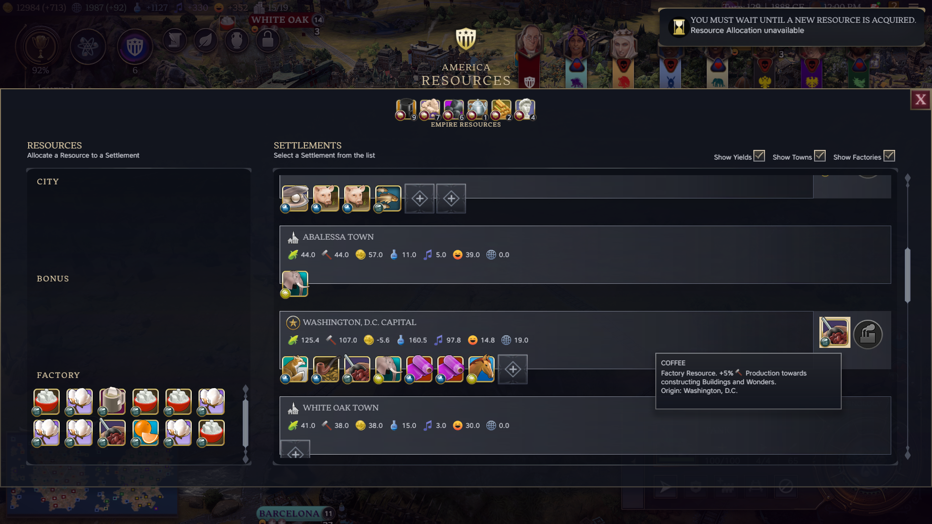 A leader slots factory resources in Civ 7 A leader slots factory resources in Civ 7