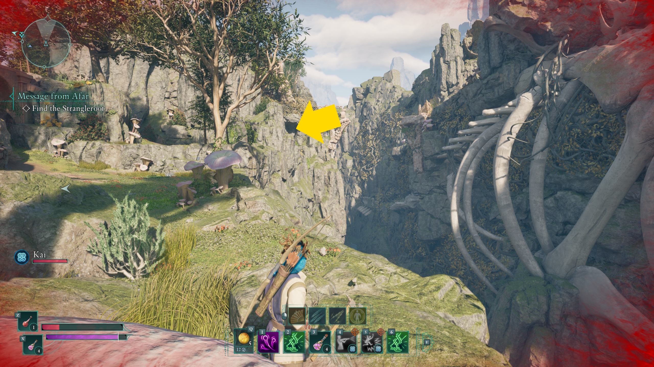 An Avowed main character walks toward An Avowed main character walks toward