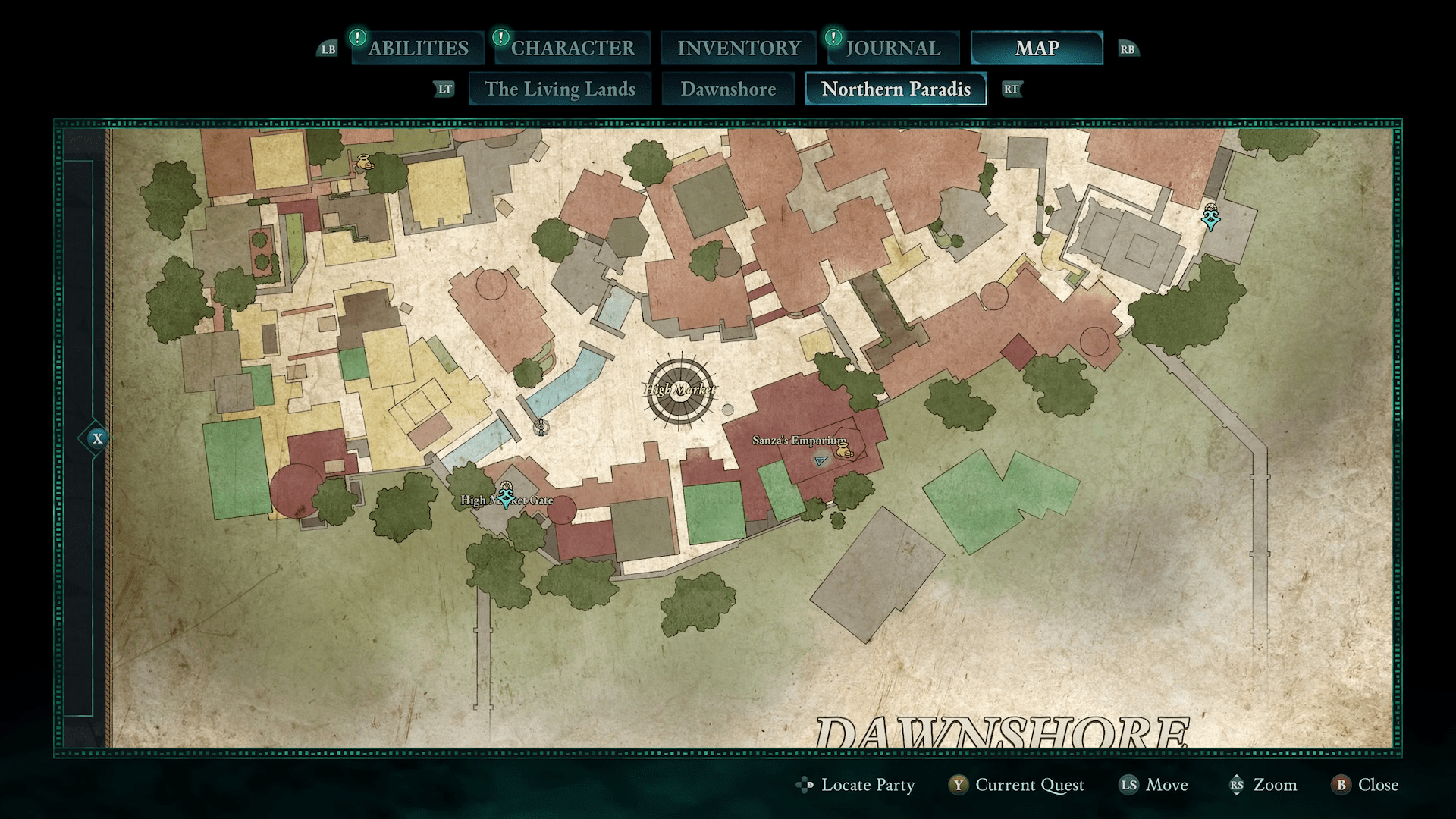 A map of Paradis in Avowed