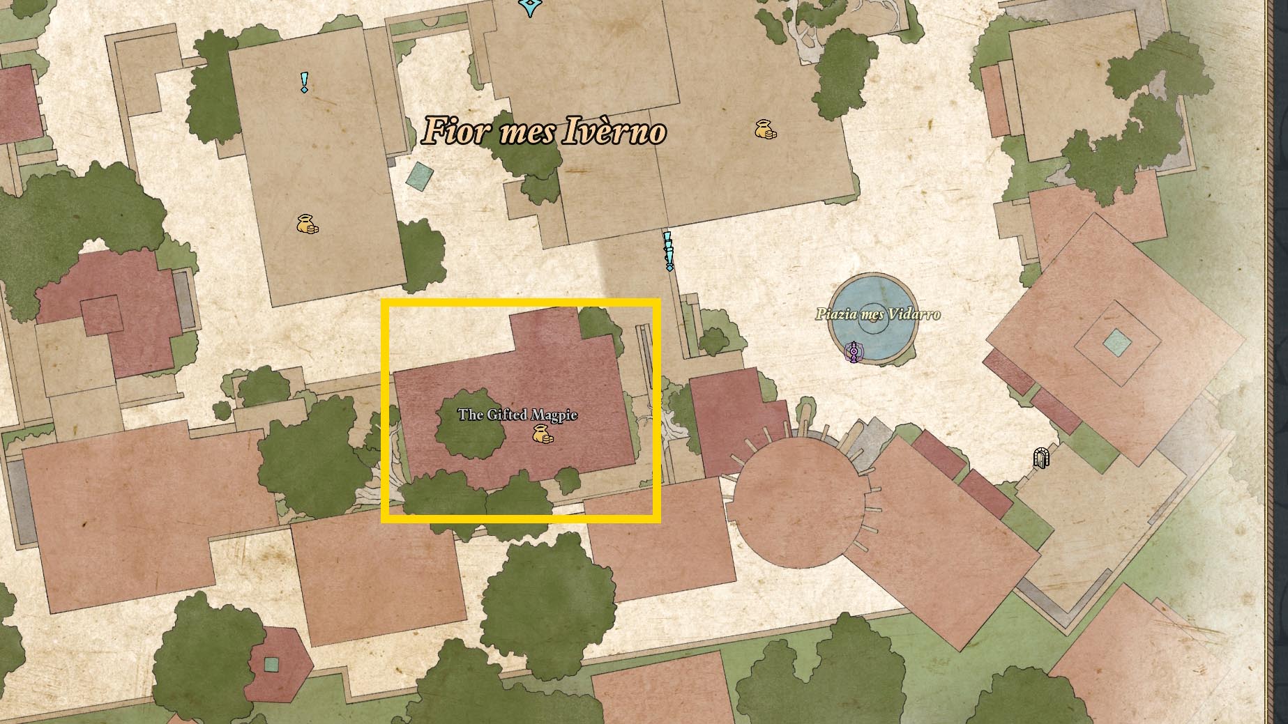 A map shows where to get the Practical Pockets treasure map in Avowed