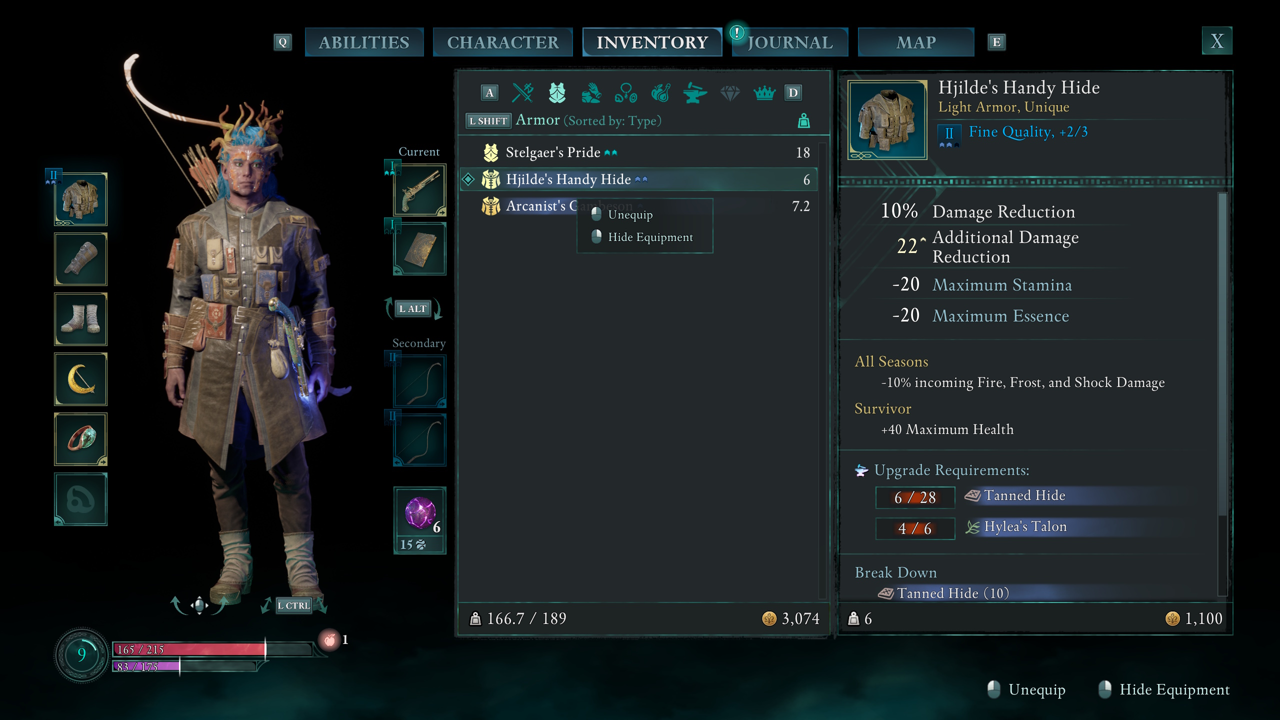 A menu shows the reward for the Practical Pockets treasure map in Avowed