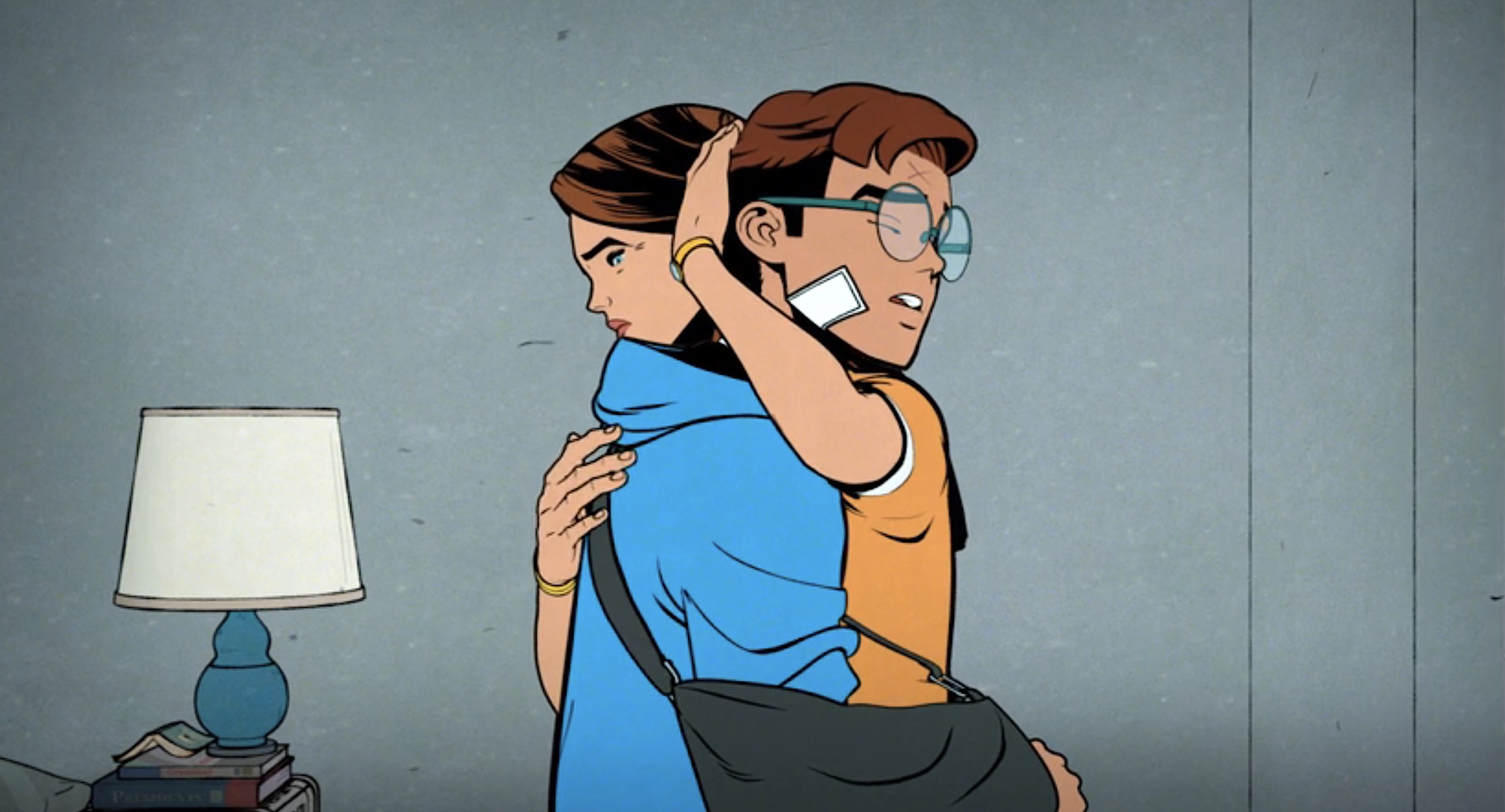 Aunt May hugs a battered Peter Parker as he cries in her arms in episode 8 of Your Friendly Neighborhood Spider-Man