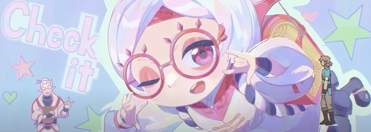 A montage shot of Link walking beside a superimposed image of Purah from The Legend of Zelda: Tears of the Kingdom.