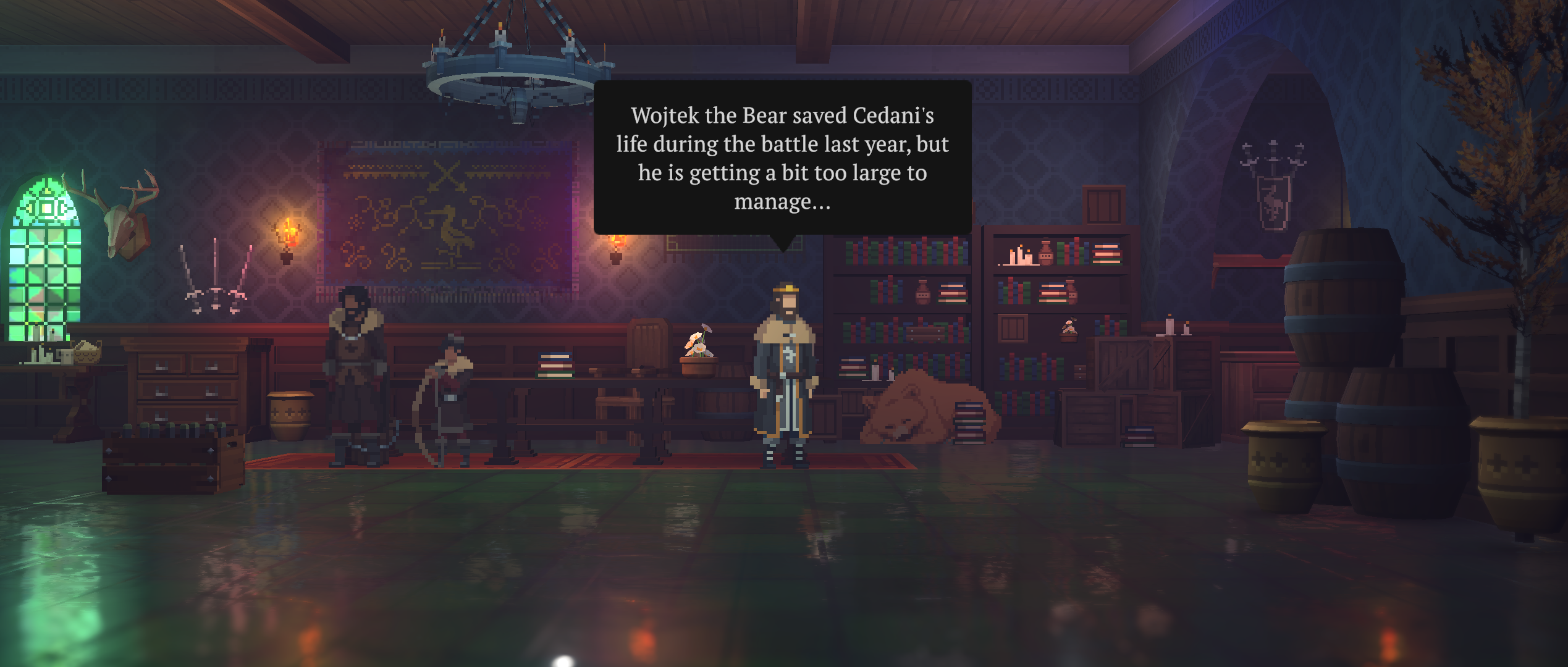 A screenshot from Yes, Your Grace: Snowfall