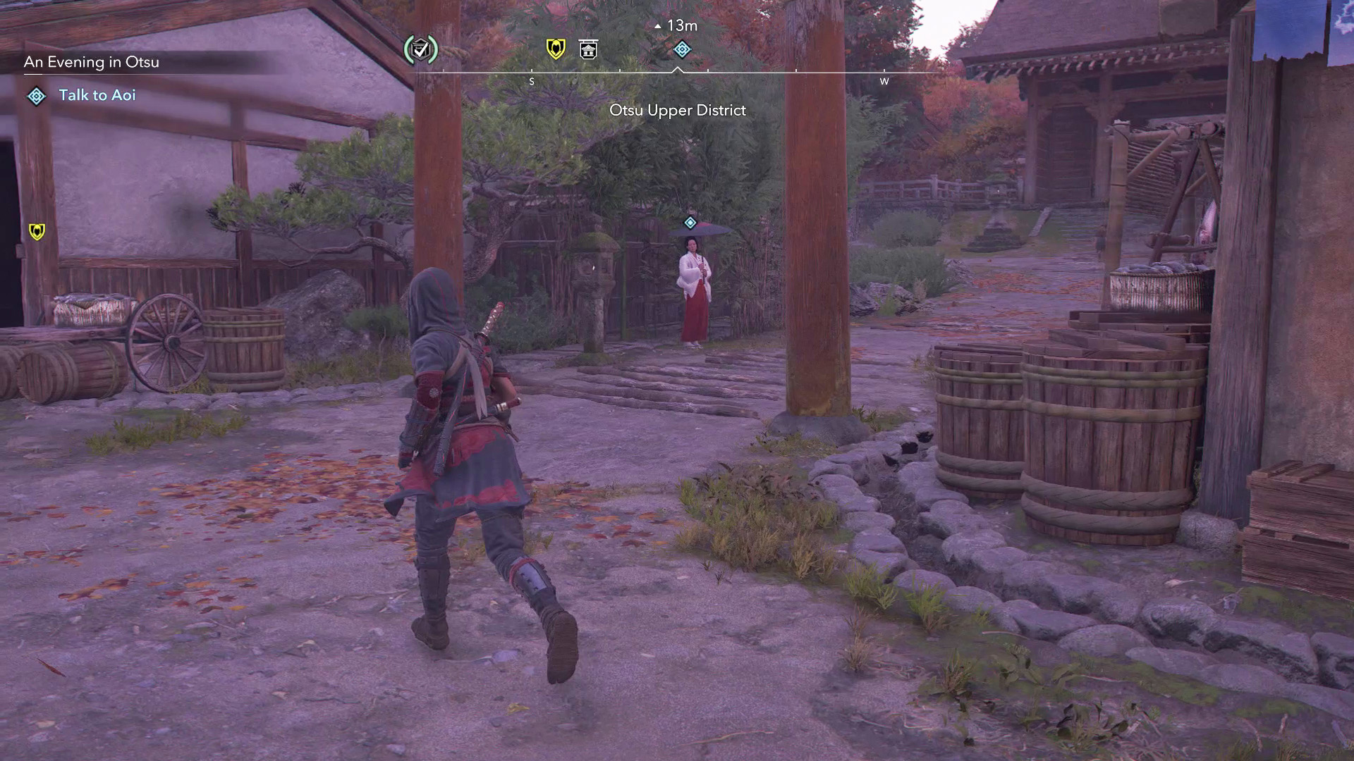 Naoe walks up to Aoi in Assassin’s Creed Shadows