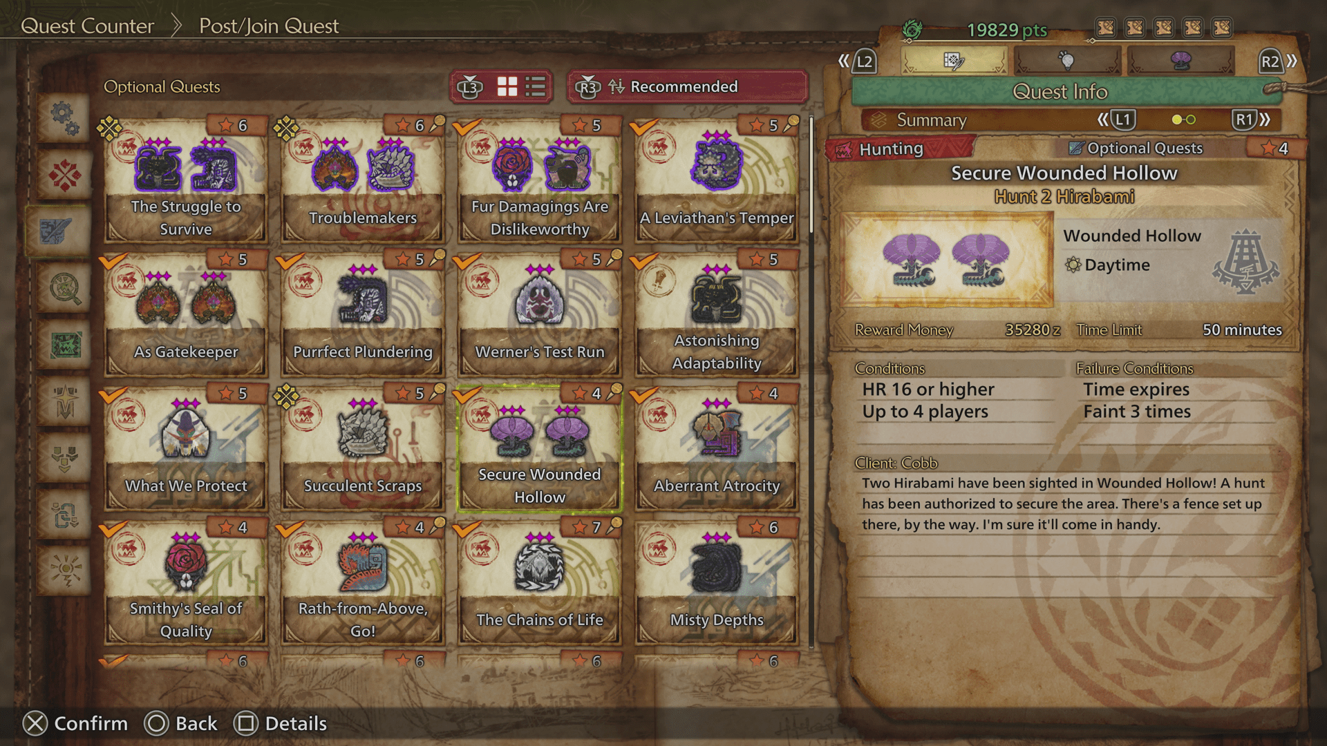 Monster Hunter Wilds Secure Wounded Hollow optional quest Monster Hunter Wilds Secure Wounded Hollow optional quest