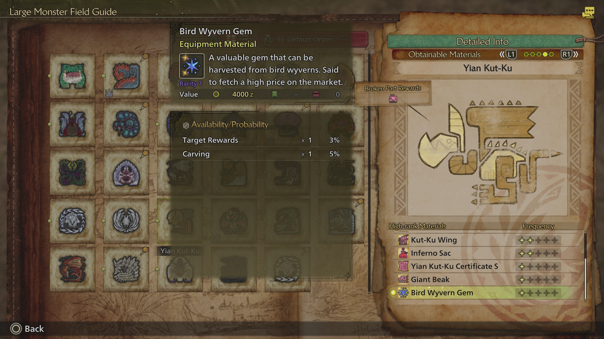 Monster Hunter Wilds Yian Kut-Ku field guide entry Monster Hunter Wilds Yian Kut-Ku field guide entry